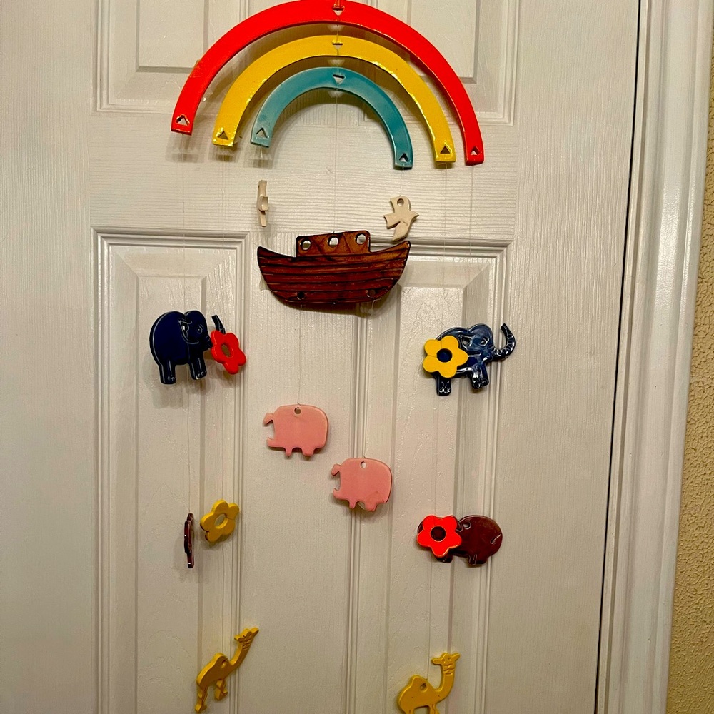 Noah’s ark wind chime for baby’s room!